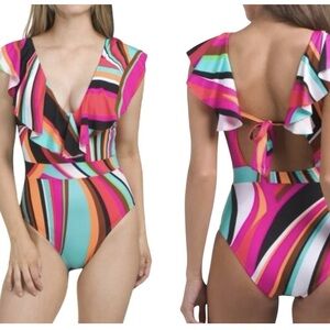 Trina Turk Multicolor Striped One Piece Swimsuit